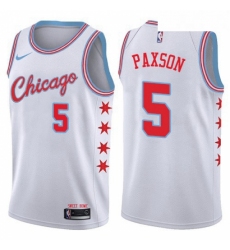 Womens Nike Chicago Bulls 5 John Paxson Swingman White NBA Jersey City Edition 