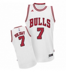 Youth Adidas Chicago Bulls 7 Justin Holiday Swingman White Home NBA Jersey 