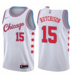 Youth Nike Chicago Bulls 15 Chandler Hutchison Swingman White NBA Jersey City Edition 