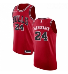 Youth Nike Chicago Bulls 24 Lauri Markkanen Authentic Red Road NBA Jersey Icon Edition