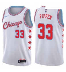 Youth Nike Chicago Bulls 33 Scottie Pippen Swingman White NBA Jersey City Edition