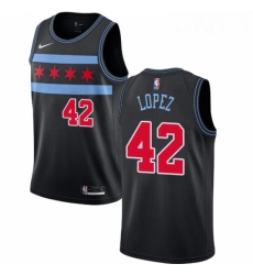 Youth Nike Chicago Bulls 42 Robin Lopez Swingman Black NBA Jersey City Edition