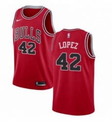 Youth Nike Chicago Bulls 42 Robin Lopez Swingman Red Road NBA Jersey Icon Edition