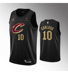 Men Cleveland Cavaliers 10 Darius Garland Black Statement Edition Stitched Basketball Jersey