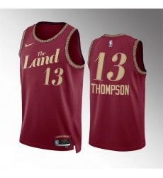 Men Cleveland Cavaliers 13 Tristan Thompson Wine 2023 24 City Edition Stitched Jersey