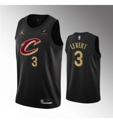 Men Cleveland Cavaliers 3 Caris LeVert Black Statement Edition Stitched Basketball Jersey