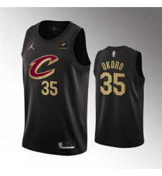 Men Cleveland Cavaliers 35 Isaac Okoro Black Statement Edition Stitched Basketball Jersey
