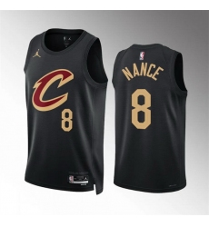 Men Cleveland Cavaliers 8 Pete Nance Black Statement Edition Stitched Jersey