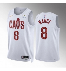Men Cleveland Cavaliers 8 Pete Nance White Association Edition Stitched Jersey
