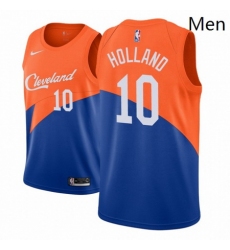 Men NBA 2018 19 Cleveland Cavaliers 10 John Holland City Edition Blue Jersey 