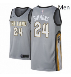 Men NBA 2018 19 Cleveland Cavaliers 24 Kobi Simmons City Edition Gray Jersey 