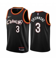 Men Nike Cleveland Cavaliers 3 Andre Drummond Black NBA Swingman 2020 21 City Edition Jersey