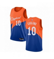 Mens Cleveland Cavaliers 10 Darius Garland Authentic Blue Basketball Jersey City Edition 