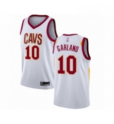 Mens Cleveland Cavaliers 10 Darius Garland Authentic White Basketball Jersey Association Edition 