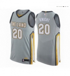 Mens Cleveland Cavaliers 20 Brandon Knight Authentic Gray Basketball Jersey City Edition 