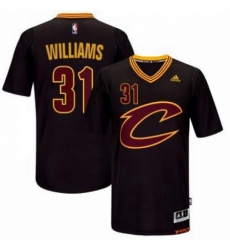 Mens Cleveland Cavaliers 31 Deron Williams adidas Black Sleeved Player Swingman Jersey 