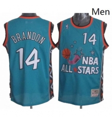 Mens Mitchell and Ness Cleveland Cavaliers 14 Terrell Brandon Authentic Light Blue 1996 All Star Throwback NBA Jersey 