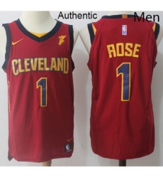 Mens Nike Cleveland Cavaliers 1 Derrick Rose Red NBA Authentic Icon Edition Jersey 