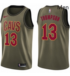 Mens Nike Cleveland Cavaliers 13 Tristan Thompson Swingman Green Salute to Service NBA Jersey