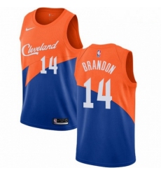 Mens Nike Cleveland Cavaliers 14 Terrell Brandon Swingman Blue NBA Jersey City Edition 