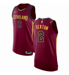 Mens Nike Cleveland Cavaliers 2 Collin Sexton Authentic Maroon NBA Jersey Icon Edition 