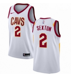 Mens Nike Cleveland Cavaliers 2 Collin Sexton Authentic White NBA Jersey Association Edition 