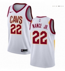 Mens Nike Cleveland Cavaliers 22 Larry Nance Jr Authentic White NBA Jersey Association Edition 