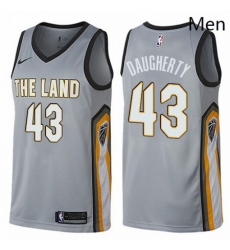 Mens Nike Cleveland Cavaliers 43 Brad Daugherty Swingman Gray NBA Jersey City Edition