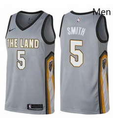 Mens Nike Cleveland Cavaliers 5 JR Smith Swingman Gray NBA Jersey City Edition