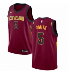 Mens Nike Cleveland Cavaliers 5 JR Smith Swingman Maroon Road NBA Jersey Icon Edition