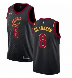 Mens Nike Cleveland Cavaliers 8 Jordan Clarkson Swingman Black NBA Jersey Statement Edition 