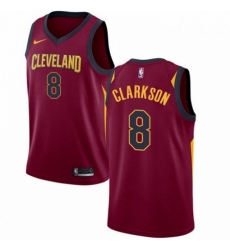 Mens Nike Cleveland Cavaliers 8 Jordan Clarkson Swingman Maroon NBA Jersey Icon Edition 