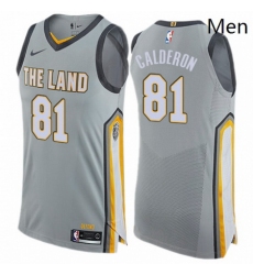 Mens Nike Cleveland Cavaliers 81 Jose Calderon Authentic Gray NBA Jersey City Edition 