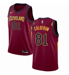 Mens Nike Cleveland Cavaliers 81 Jose Calderon Swingman Maroon Road NBA Jersey Icon Edition 
