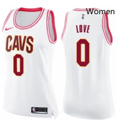 Womens Nike Cleveland Cavaliers 0 Kevin Love Swingman WhitePink Fashion NBA Jersey