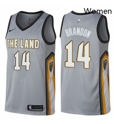 Womens Nike Cleveland Cavaliers 14 Terrell Brandon Swingman Gray NBA Jersey City Edition 