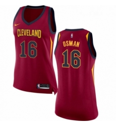 Womens Nike Cleveland Cavaliers 16 Cedi Osman Authentic Maroon NBA Jersey Icon Edition 