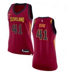 Womens Nike Cleveland Cavaliers 41 Ante Zizic Authentic Maroon NBA Jersey Icon Edition 
