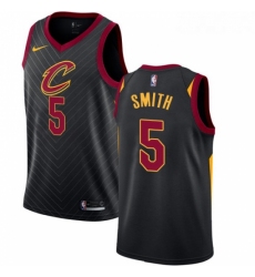 Womens Nike Cleveland Cavaliers 5 JR Smith Authentic Black Alternate NBA Jersey Statement Edition