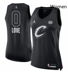 Womens Nike Jordan Cleveland Cavaliers 0 Kevin Love Swingman Black 2018 All Star Game NBA Jersey