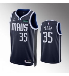 Men Dallas Mavericks 35 Christian Wood Navy Statement Edition Stitched Basketball Jersey