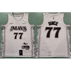 Men Dallas Mavericks 77 Luka Doncic White 2024 City Edition Stitched Basketball Jersey