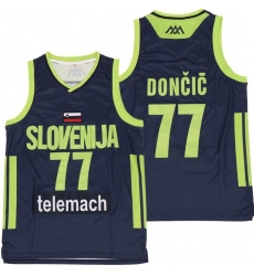 Men Mavericks 77 Luka Doncic Slovenija National Jersey Green