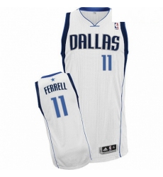 Mens Adidas Dallas Mavericks 11 Yogi Ferrell Authentic White Home NBA Jersey 