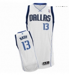 Mens Adidas Dallas Mavericks 13 Steve Nash Authentic White Home NBA Jersey