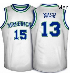 Mens Adidas Dallas Mavericks 13 Steve Nash Swingman White Throwback NBA Jersey