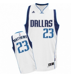 Mens Adidas Dallas Mavericks 23 Wesley Matthews Swingman White Home NBA Jersey