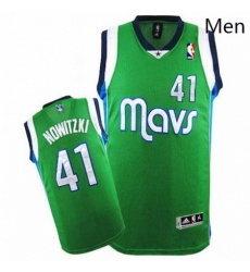 Mens Adidas Dallas Mavericks 41 Dirk Nowitzki Authentic Green NBA Jersey