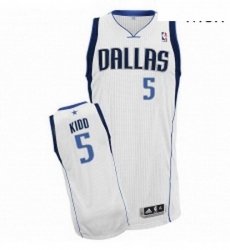 Mens Adidas Dallas Mavericks 5 Jason Kidd Authentic White Home NBA Jersey