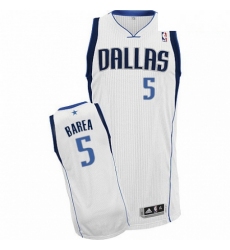 Mens Adidas Dallas Mavericks 5 Jose Juan Barea Authentic White Home NBA Jersey